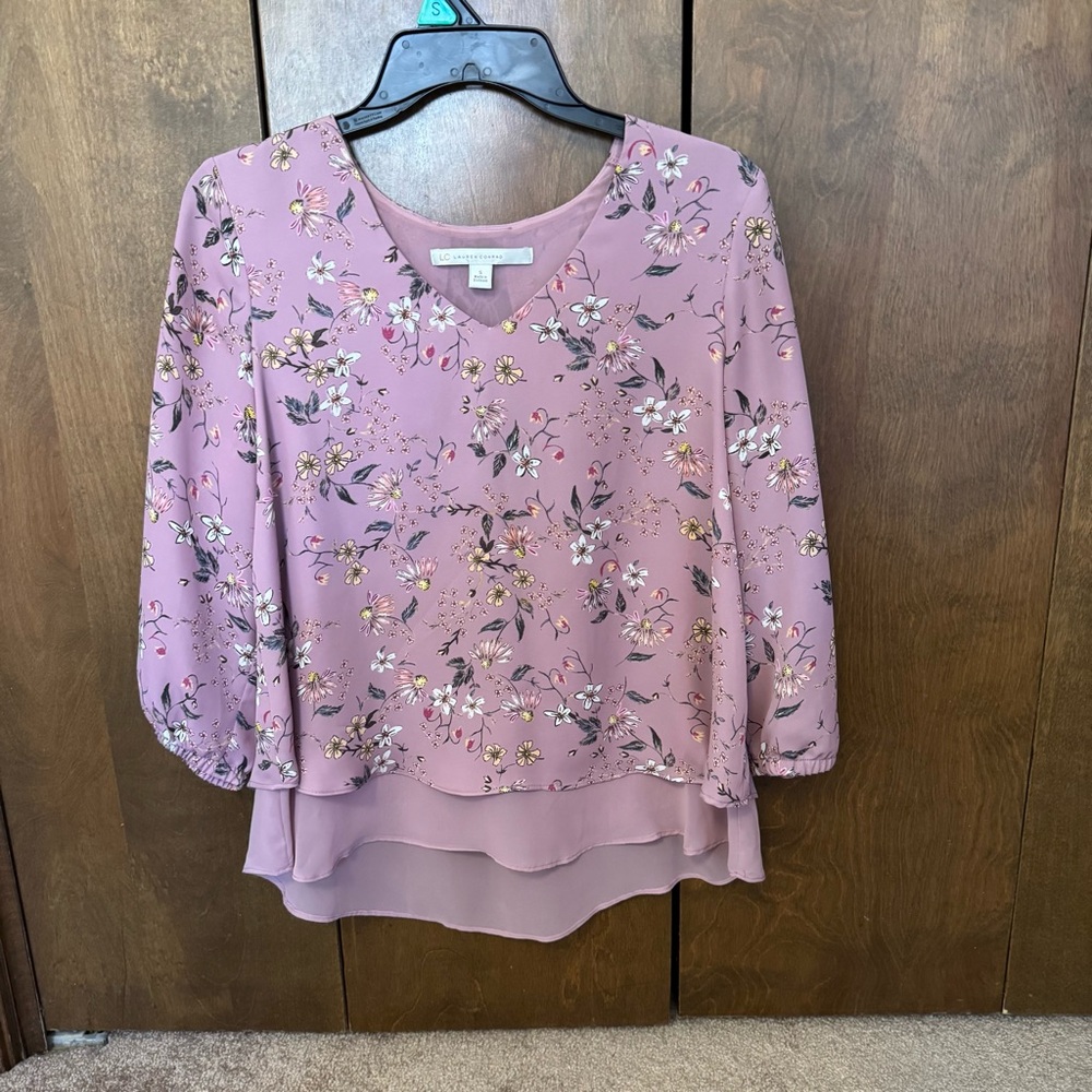 Lauren Conrad Mauve Lace Blouse